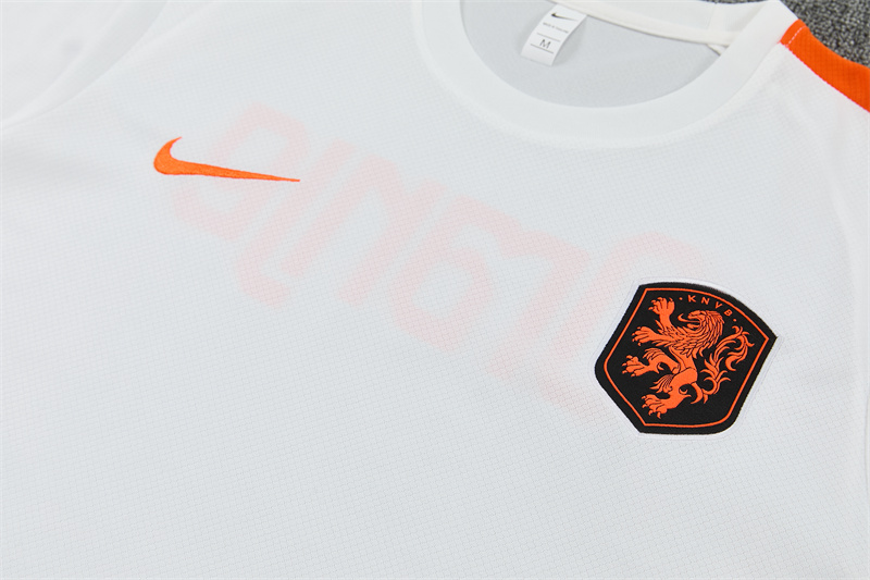 26/27  Netherlands Home White Short Sleeve + Soccer Shorts
