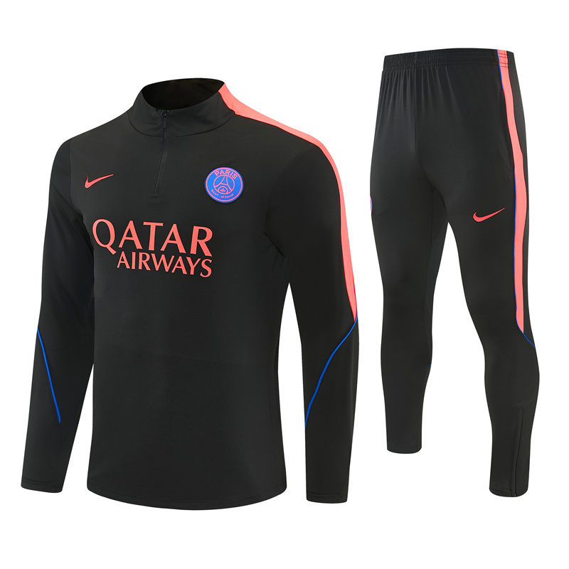 Player Version 26/27 Paris Black Half Zipper Jacket+Long Pants