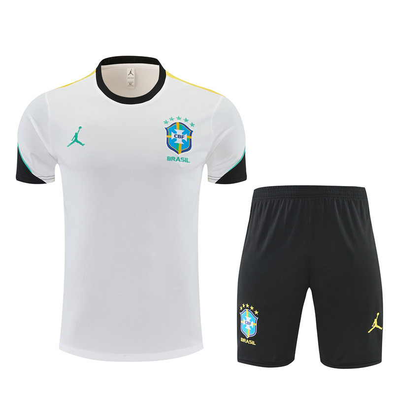26/27 Brazil Away White Short Sleeve + Soccer Shorts