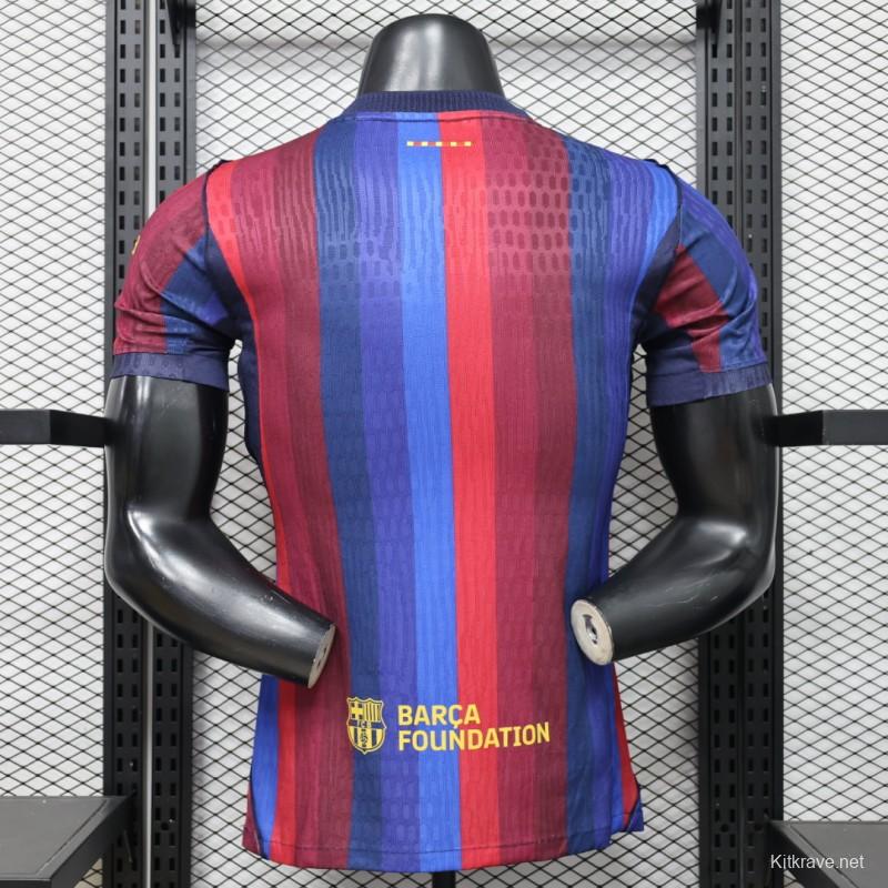 Player Version 26/27 FC Barcelona Deep Blue & Red Stripe  Home Jersey