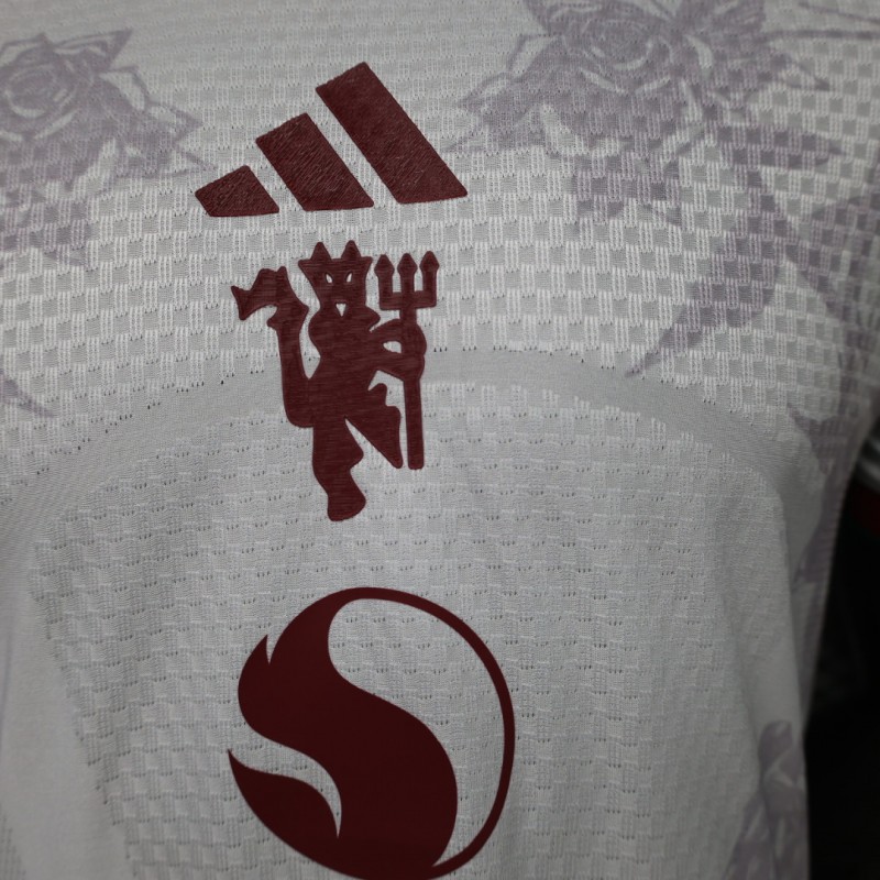 Player Version 26/27 Manchester United Away Grey White Rose   Special Edition Jersey