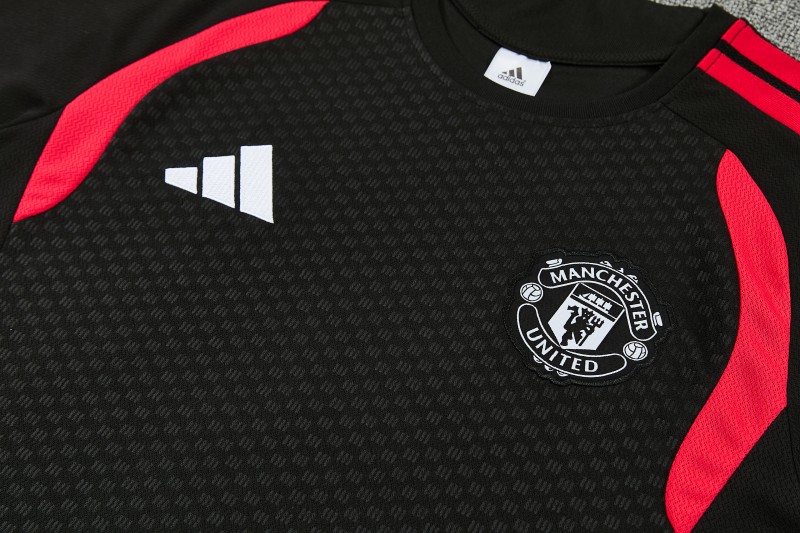26/27 Manchester United Black &Red Short Sleeve+Soccer Shorts