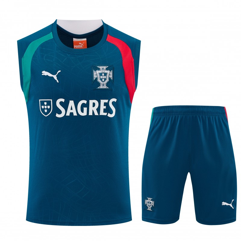 26/27 Portugal  Dark Teal Sleeveless Training Vest +Shorts Set