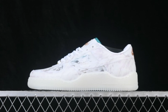 Nike Air Force 1 Low Beijing LeBron James Limited Edition Casual Sneakers with Jade Camouflage Print - IQ5373-100
