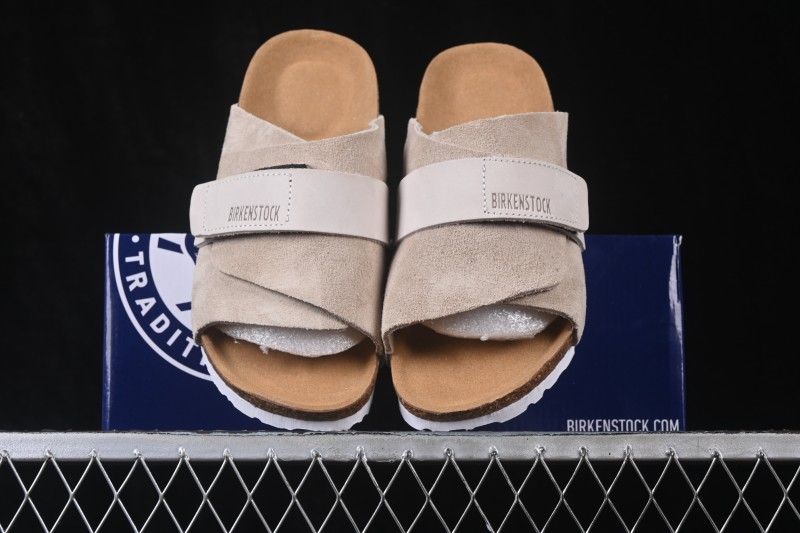 Birkenstock Suede Shearling Sandals with Cork Latex Footbed and EVA Outsole - 1015572