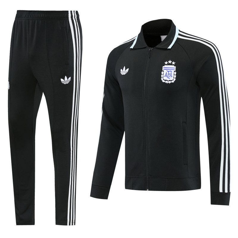 26/27 Argentina 06 Black Full Zipper Jacket + Long Pants