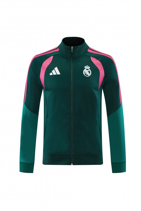 26/27 Real Madrid 02 Dark Green Full Zipper Jacket + Long Pants