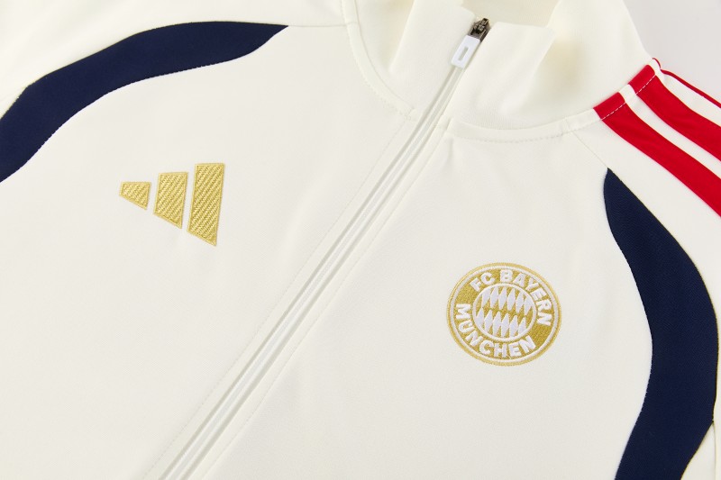 26/27 FC Bayern München 02  White Full Zipper Jacket + Long Pants