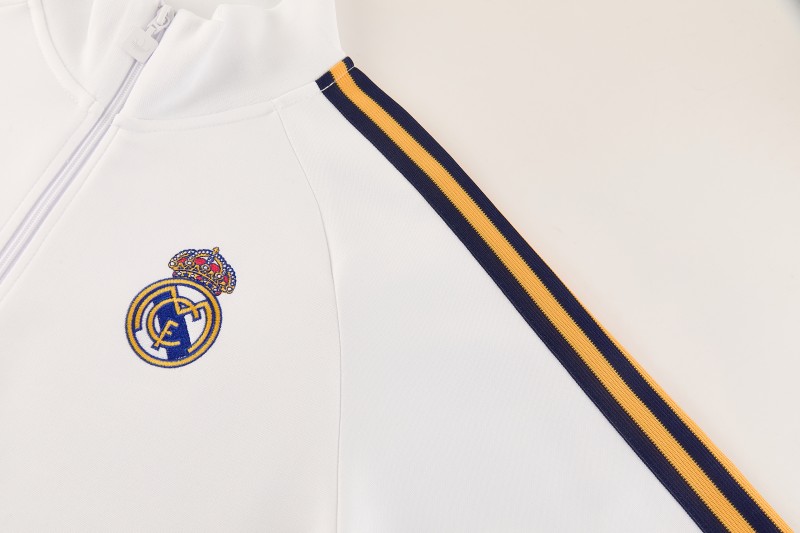 26/27 Real Madrid White Full Zipper Jacket Tracksuit + Long Pants