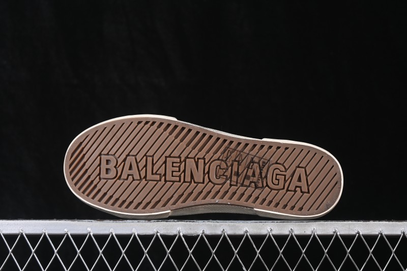 Balenciaga Paris Low Top Lace-Up Sneakers with Distressed Finish - W3RC35591