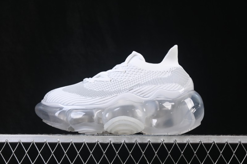 Grounds Moopie Fabric Round Toe Big Bubble Platform Sneakers White Gray - FYD4
