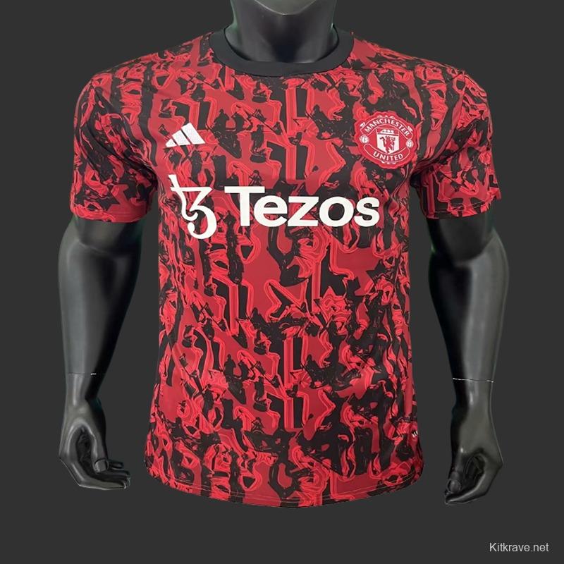 23/24 Manchester United Red Black Training Jersey