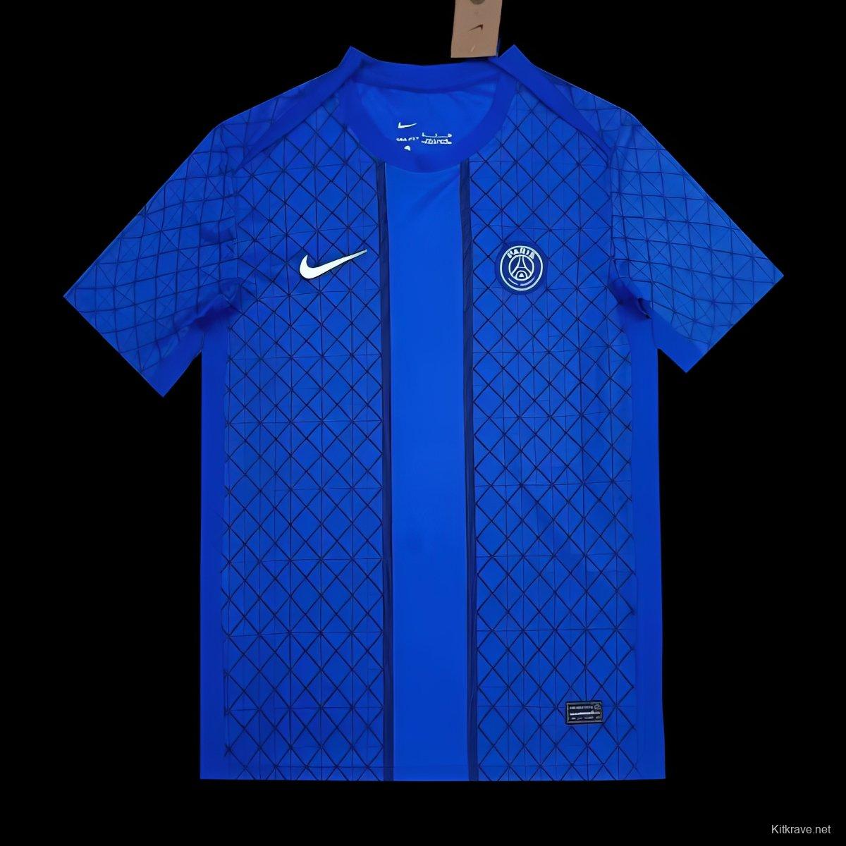 25/26 PSG Blue with Diamond Pattern Jersey
