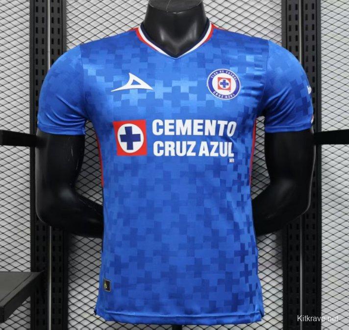 Player Version 25/26 Cruz Azul Home Blue with Digital Pixel Pattern Jersey