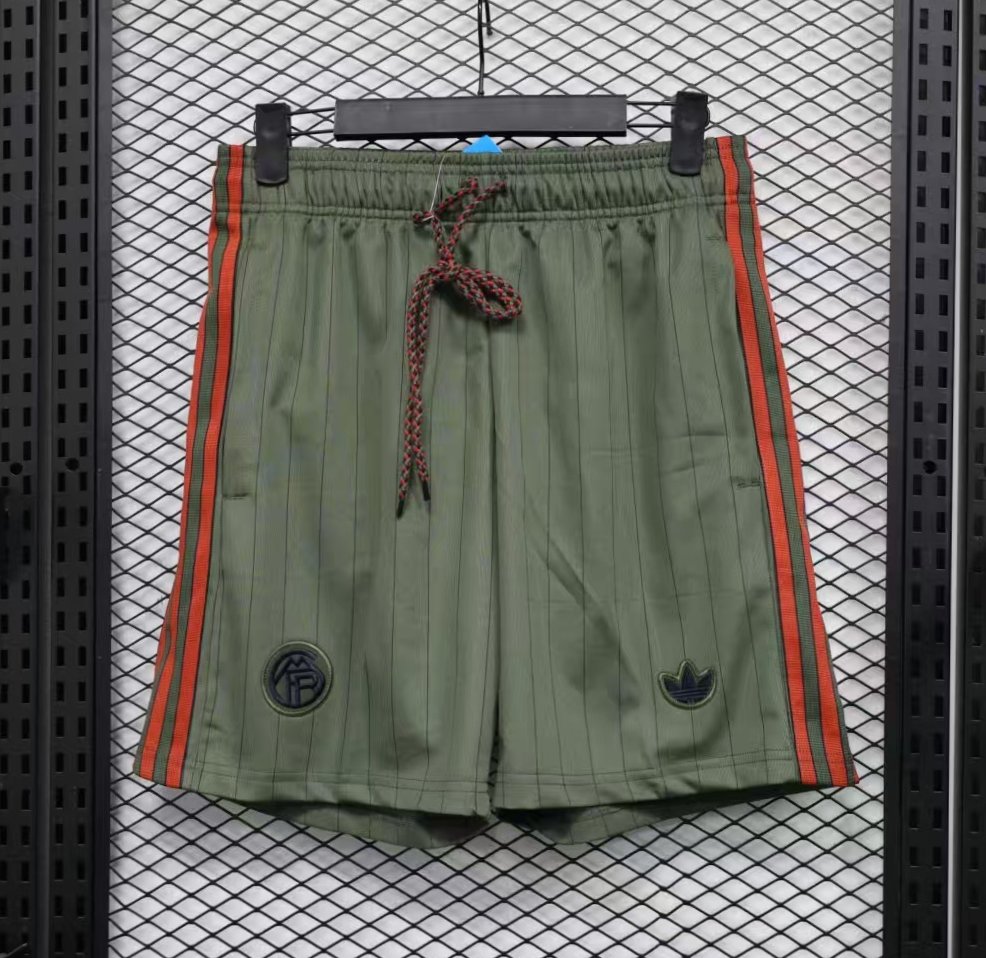 Player Version 25/26 Bayern Munich Olive Green with Orange Side Stripes Shorts