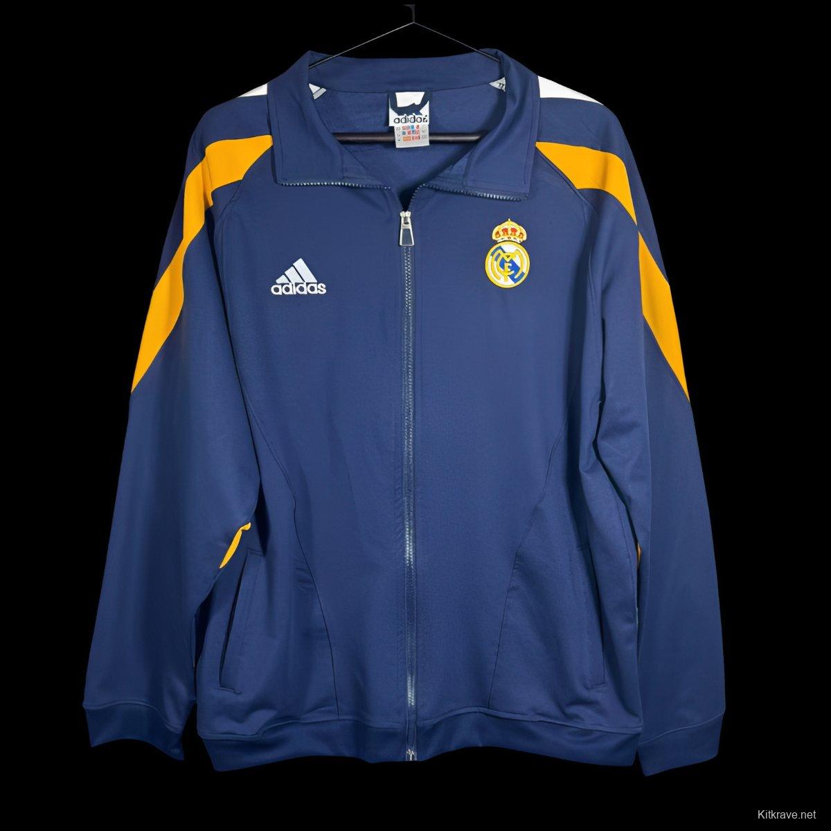 Retro 98/99 Real Madrid Navy/Yellow Full Zipper Jacket