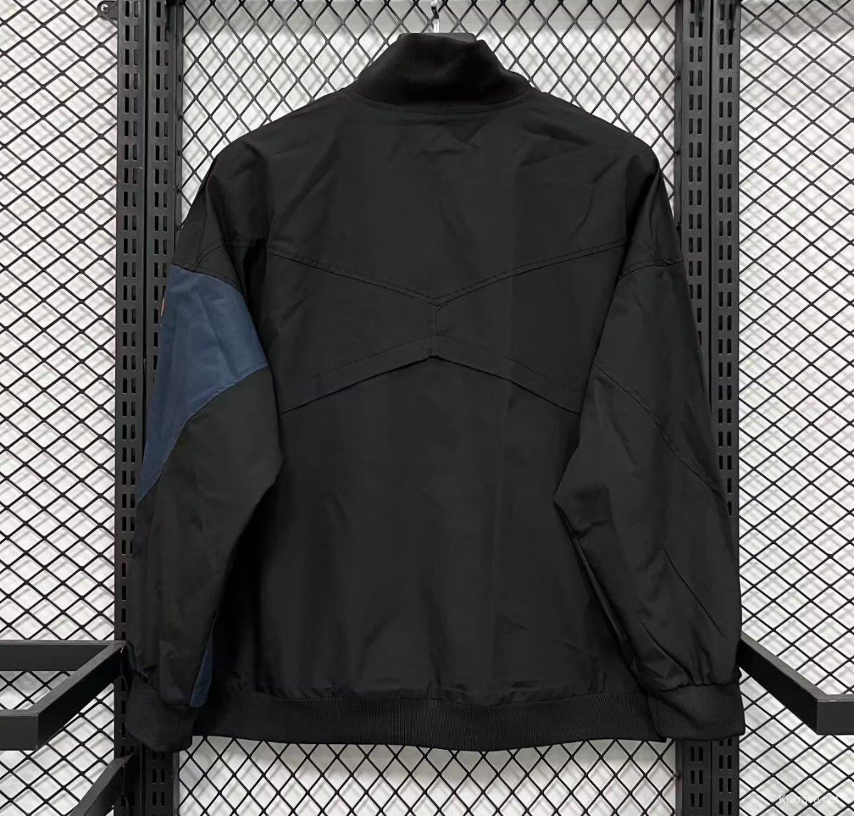 25/26 Inter Milan Black Full Zipper Windbreaker