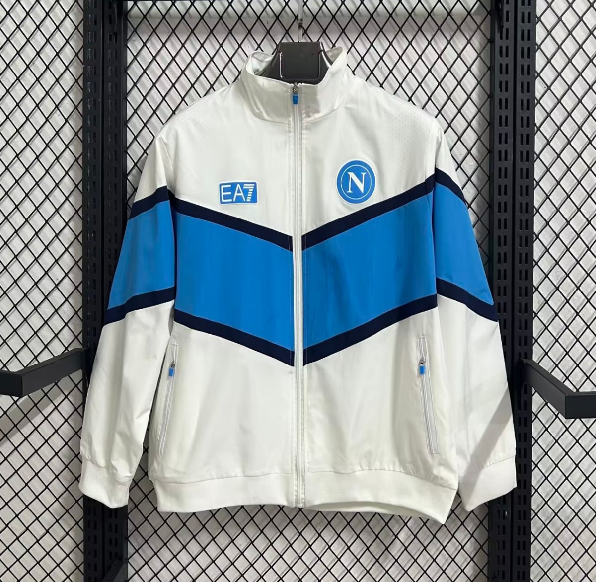 25/26 Napoli White Full Zipper Windbreaker