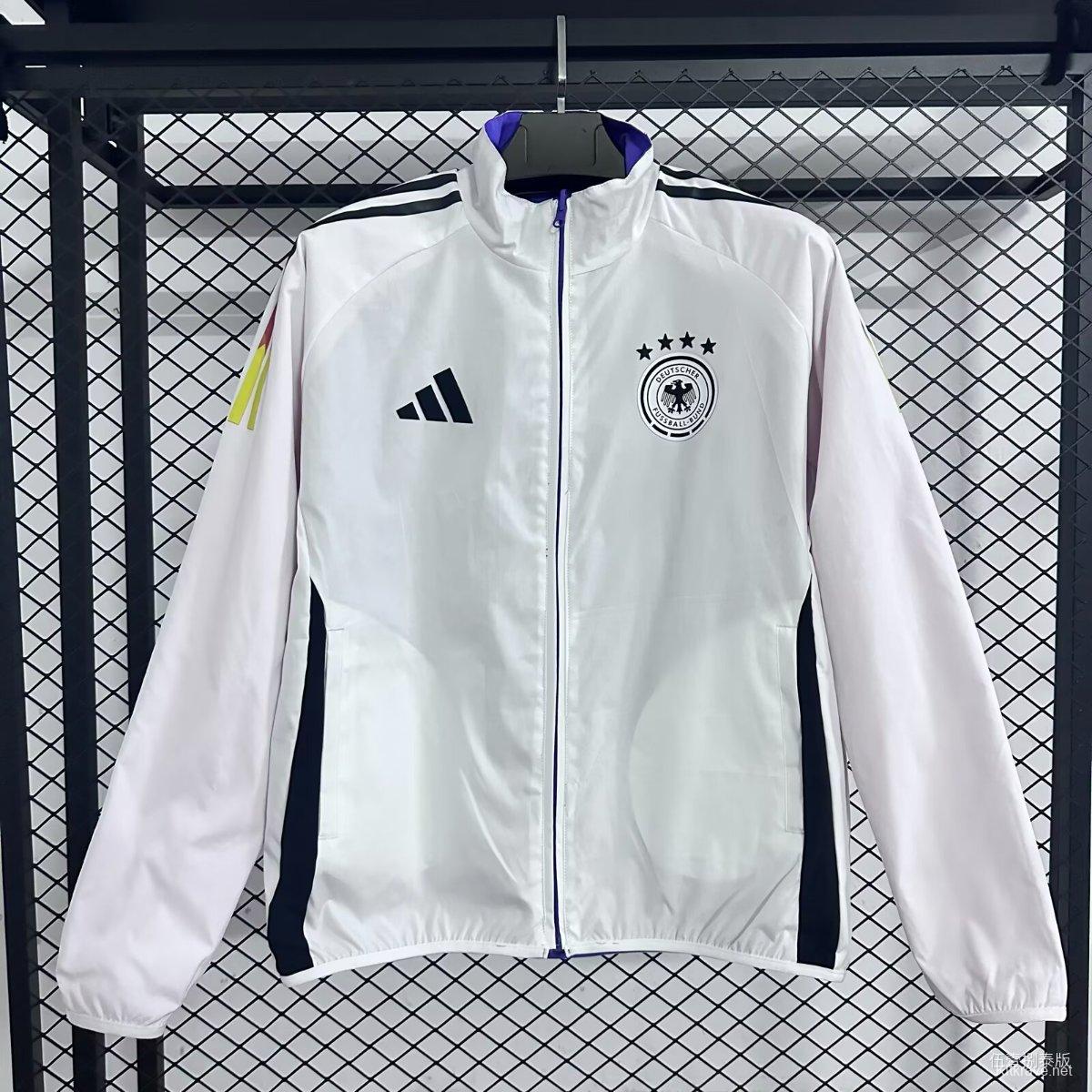 2026 Germany White Full Zipper Windbreaker