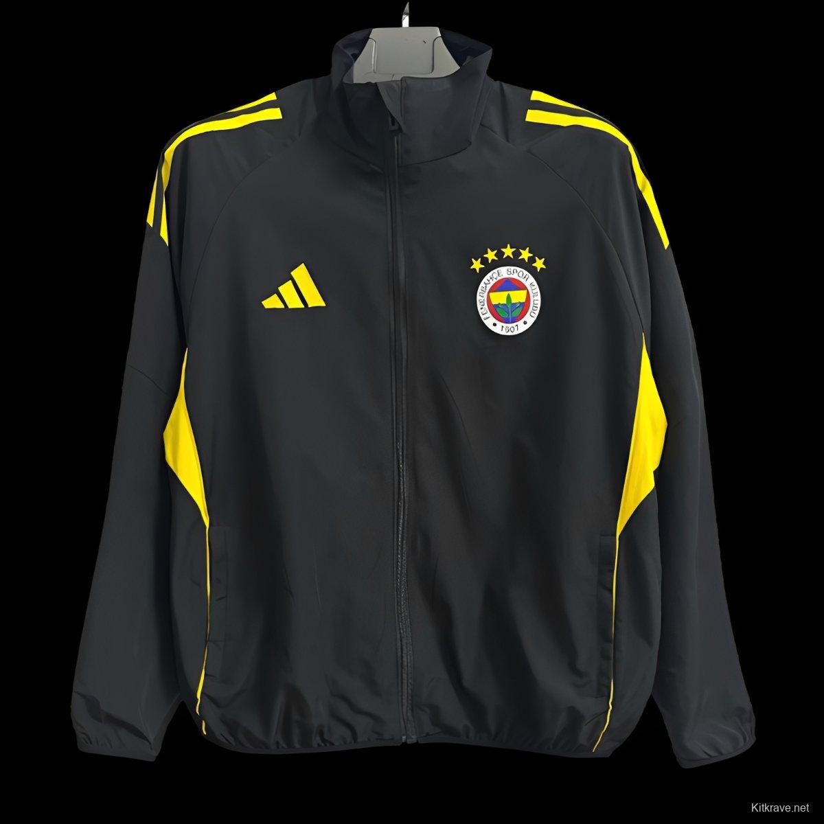 25/26 Fenerbahce Black Full Zipper Windbreaker