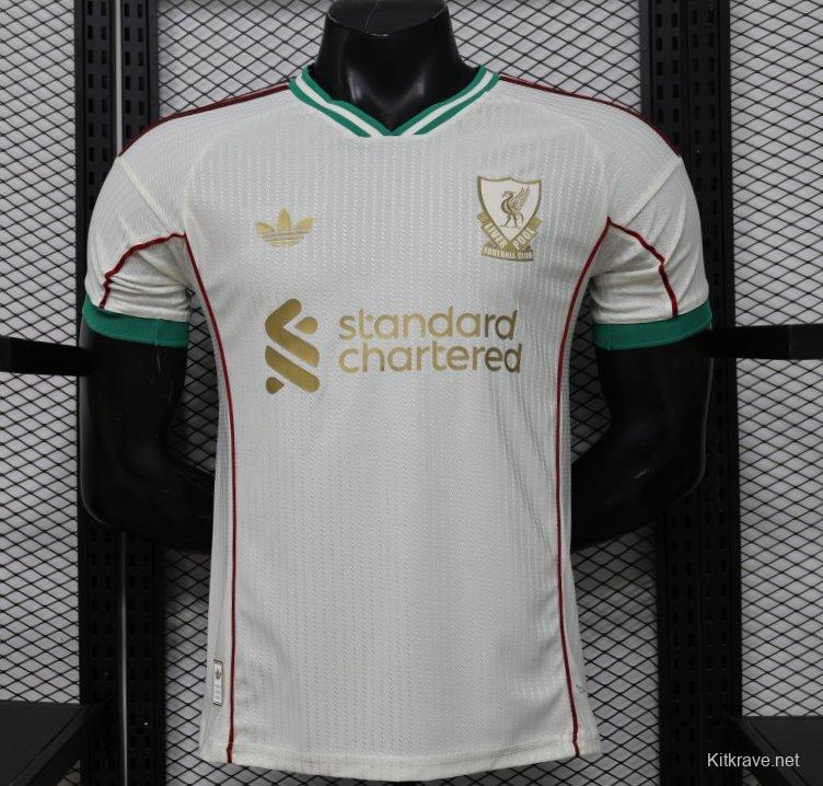 Player Version 26/27 Liverpool FC Off-White with Gold Crest  Special Edition Away Jersey
