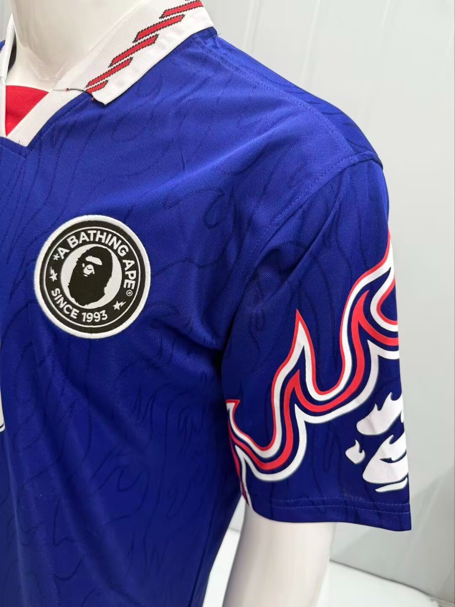 2026 A BATHING APE BAPE X Adidas Flame BLue Jersey