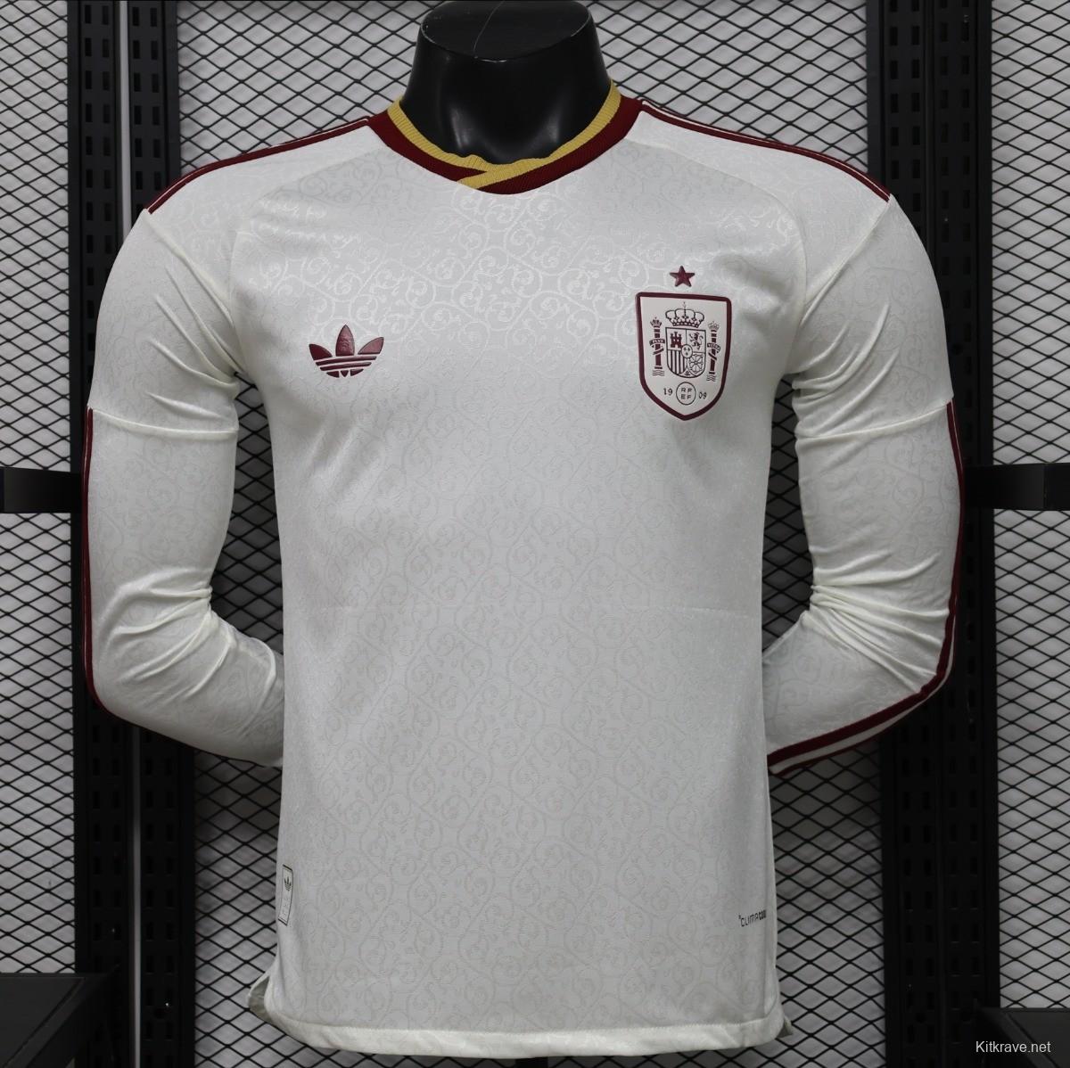 Player Version 26/27 Spain Away  White Long Sleeve Jersey