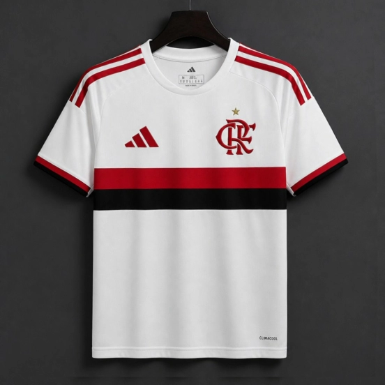 25/26 Flamengo 2025/26 Away White/Red/Black Jersey