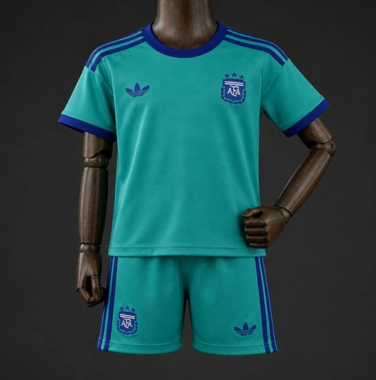 2026 Kids Argentina Away Green Jersey