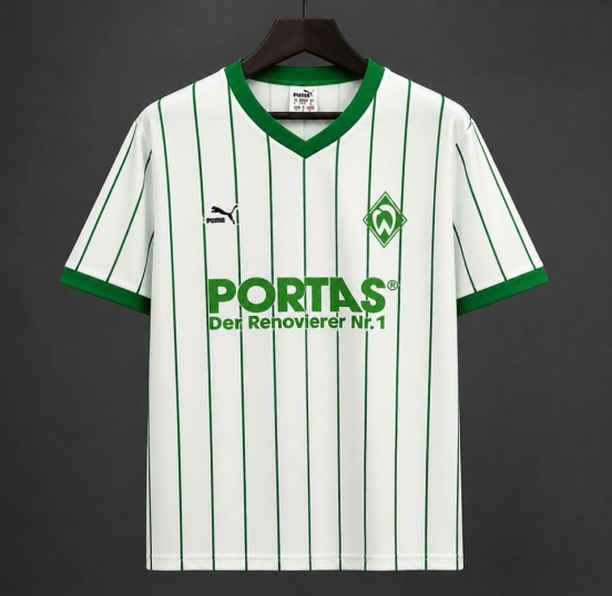 26/27 Werder Bremen White & Green Pinstripe  Vintage 2012/13  Remake Jersey