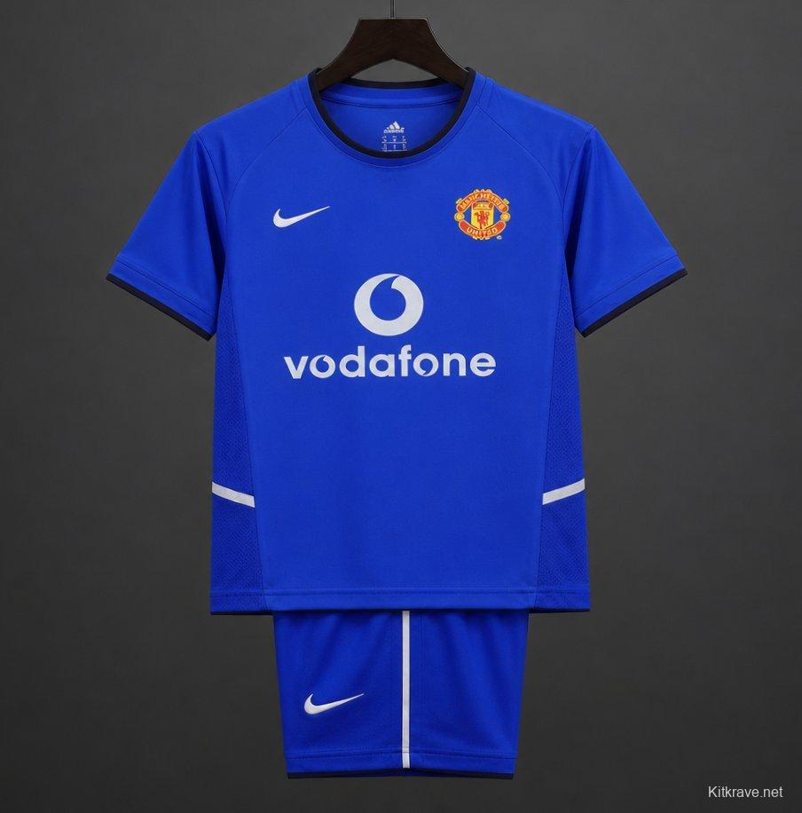 Retro Kids 02/03 Manchester United Blue Third Jersey