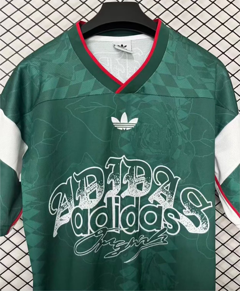 26/27 Adidas Originals Roses Mesh Green Vintage Style Jersey