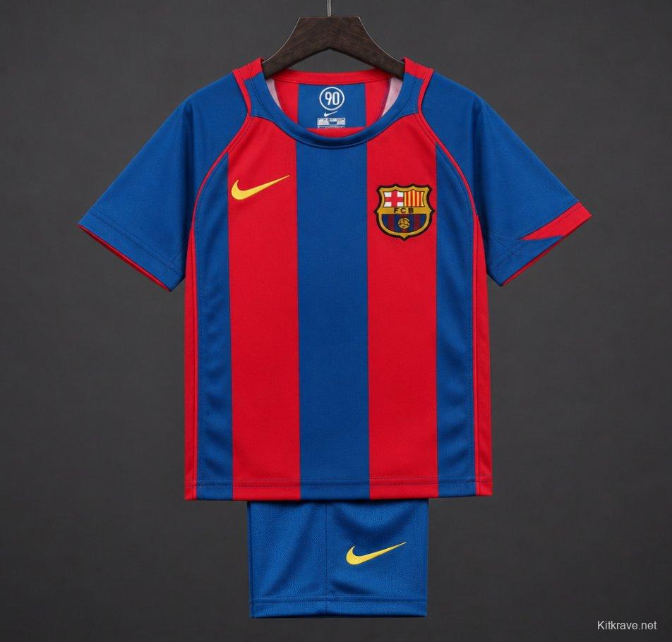 Retro Kids 04/05 FC Barcelona Home Jersey