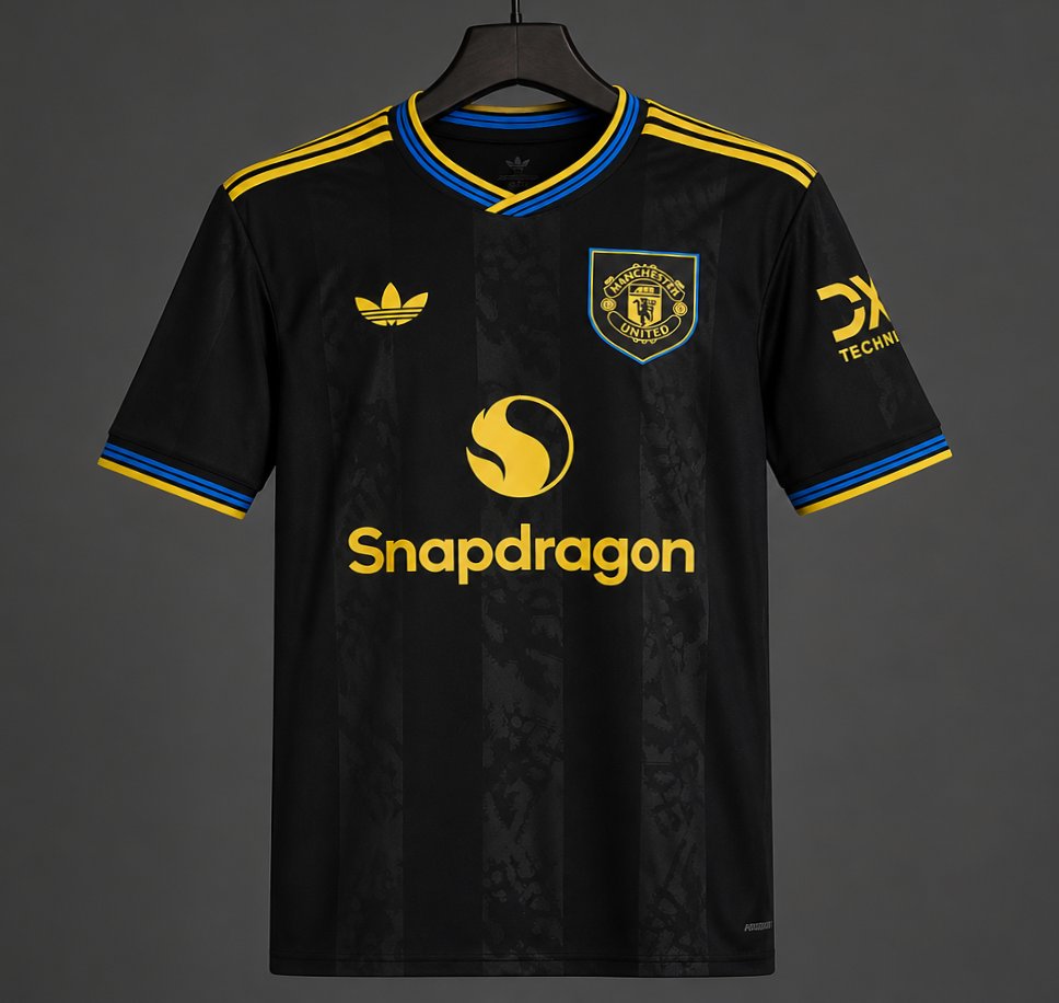 25/26 Manchester United Third Jersey with Casemiro Special Edition Print Black