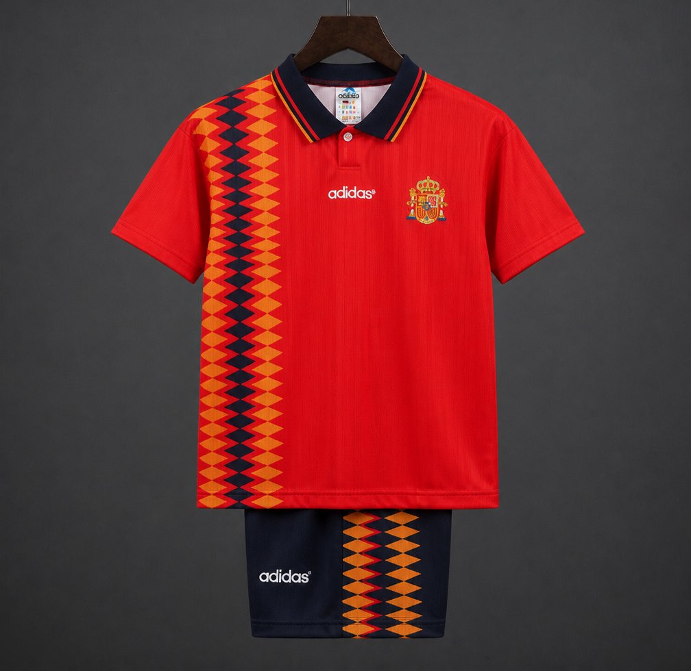 Retro Kids 1994 Spain Home Jersey