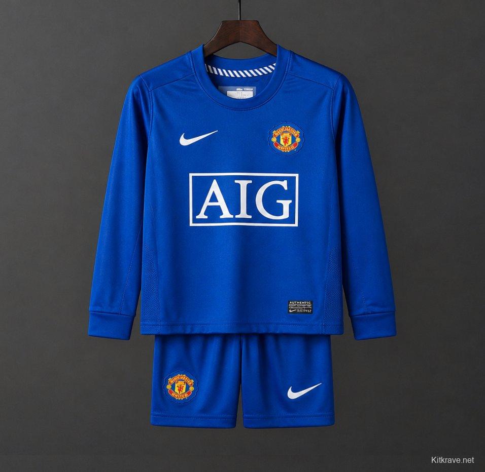 Retro Kids 08/09 Manchester United Long Sleeve Third Jersey