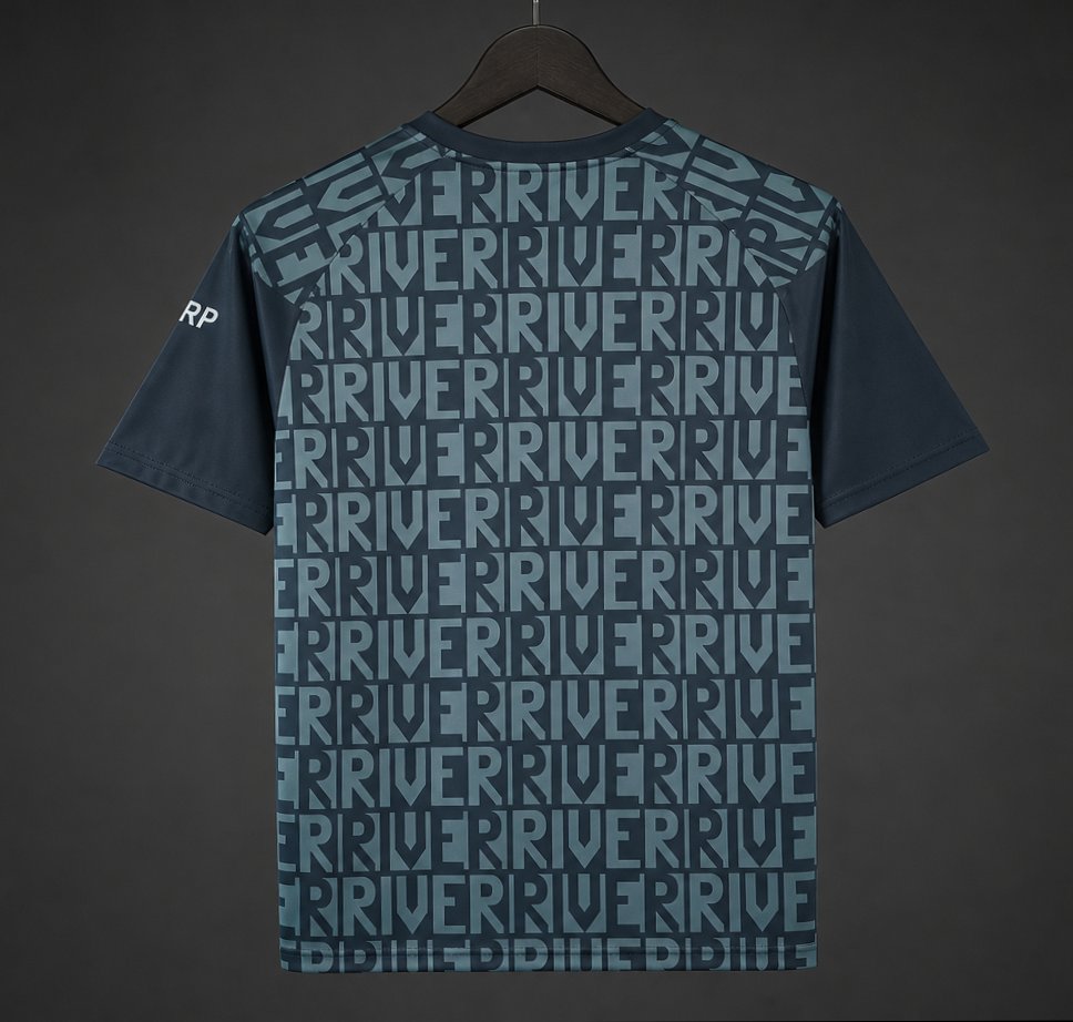 26/27 River Plate Pre-match Jersey With  Text "RIVER" Repeated Pattern