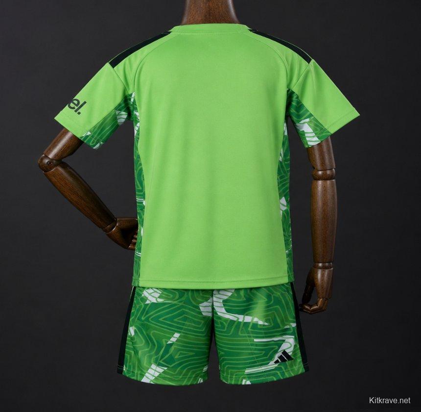 26/27 Kids Arsenal Goalkeeper Neon Green/Dark Green Jersey