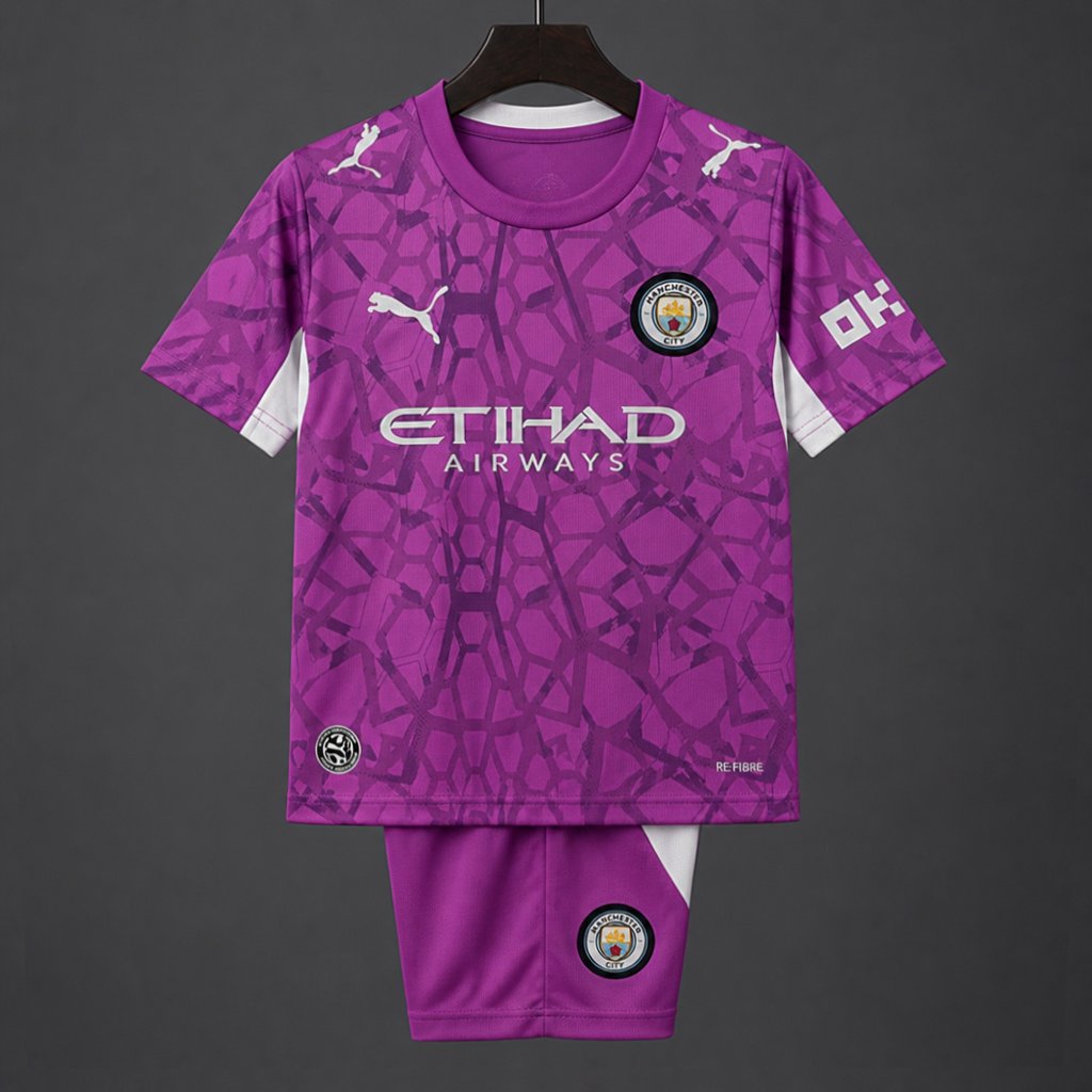 26/27 Kids Manchester City Goalkeeper Electric Orchid Jersey