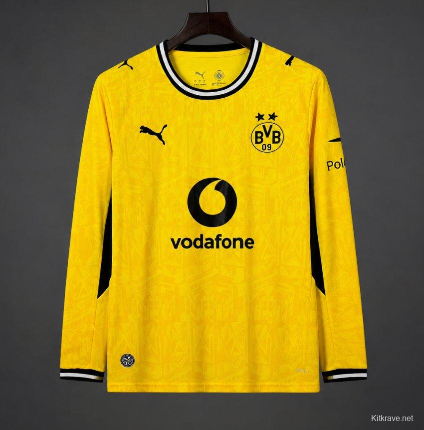 26/27 Borussia Dortmund Yellow with Black Sleeves Long Sleeve Home Jersey