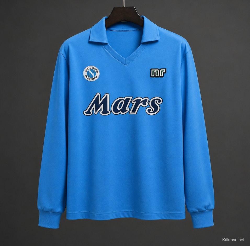 Retro 89/90 SSC Napoli Home Long SLeeve Jersey