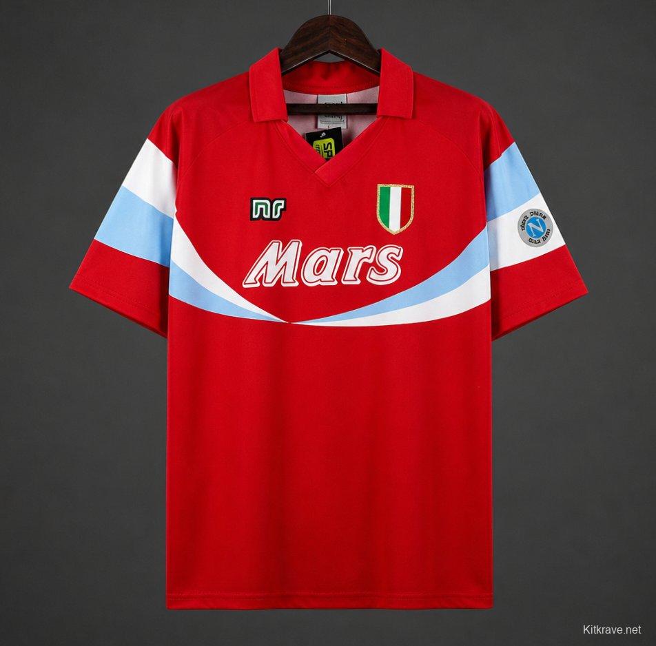 Retro 90/91 Napoli Third Red Jersey