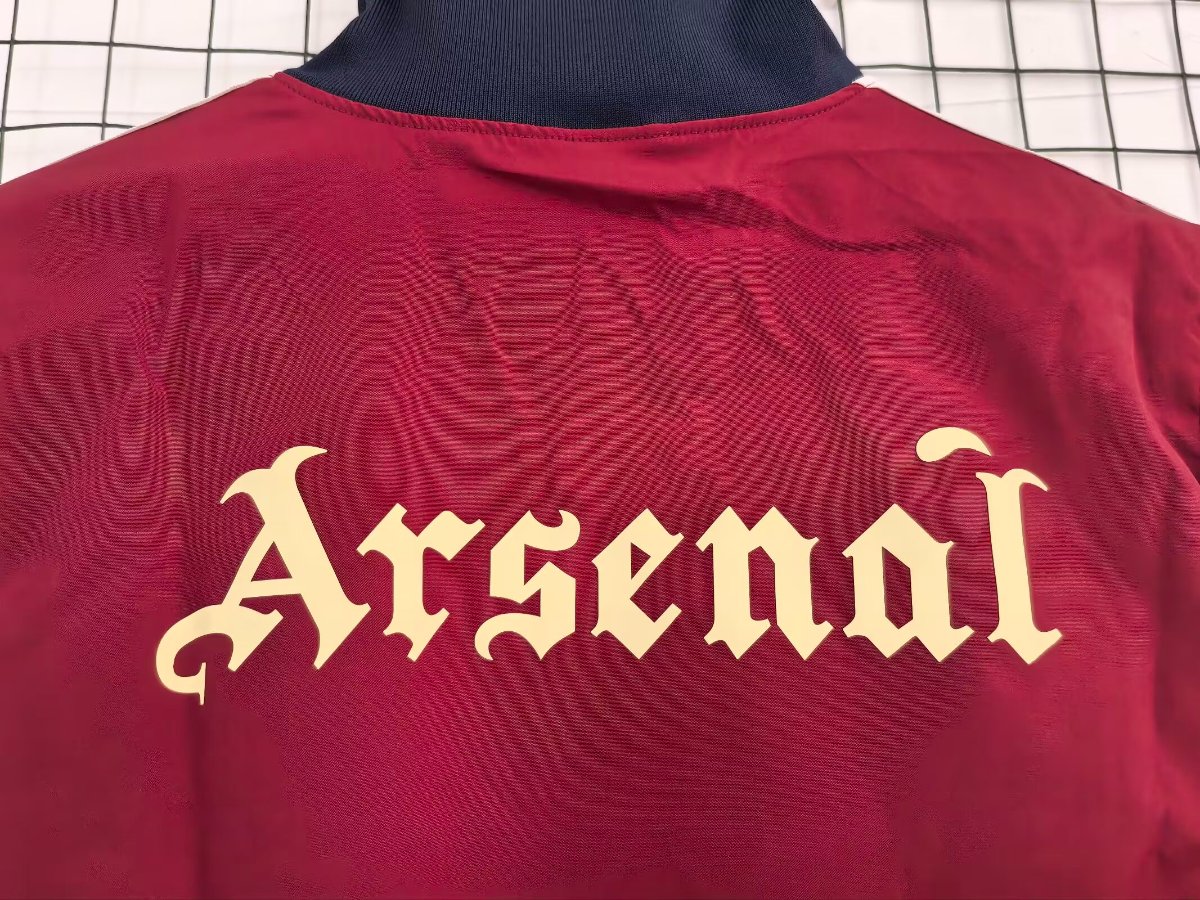26/27 Arsenal Track Jacket Burgundy Black Full Zipper Windbreaker