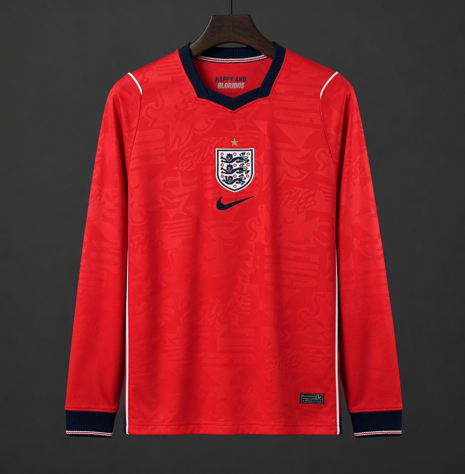 2026 Mens England World Cup Away Long Sleeve Jersey