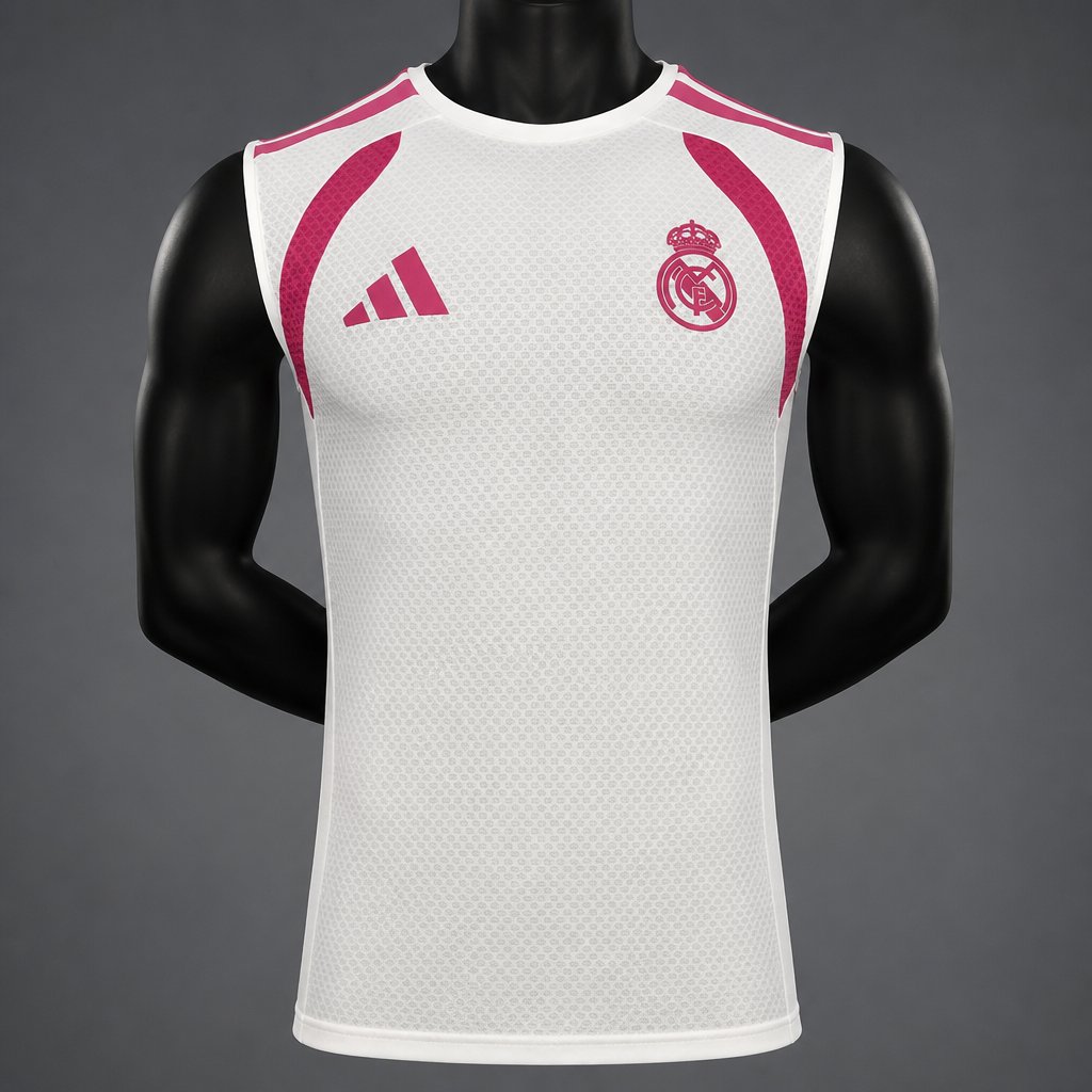 26/27 Real Madrid White with Pink Vest Jersey