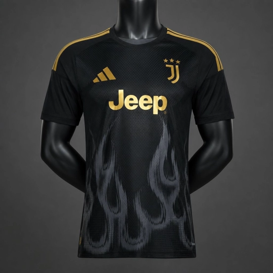 Player Version 26/27 Juventus Black & Gold with Flame Pattern Special Edition Jersey