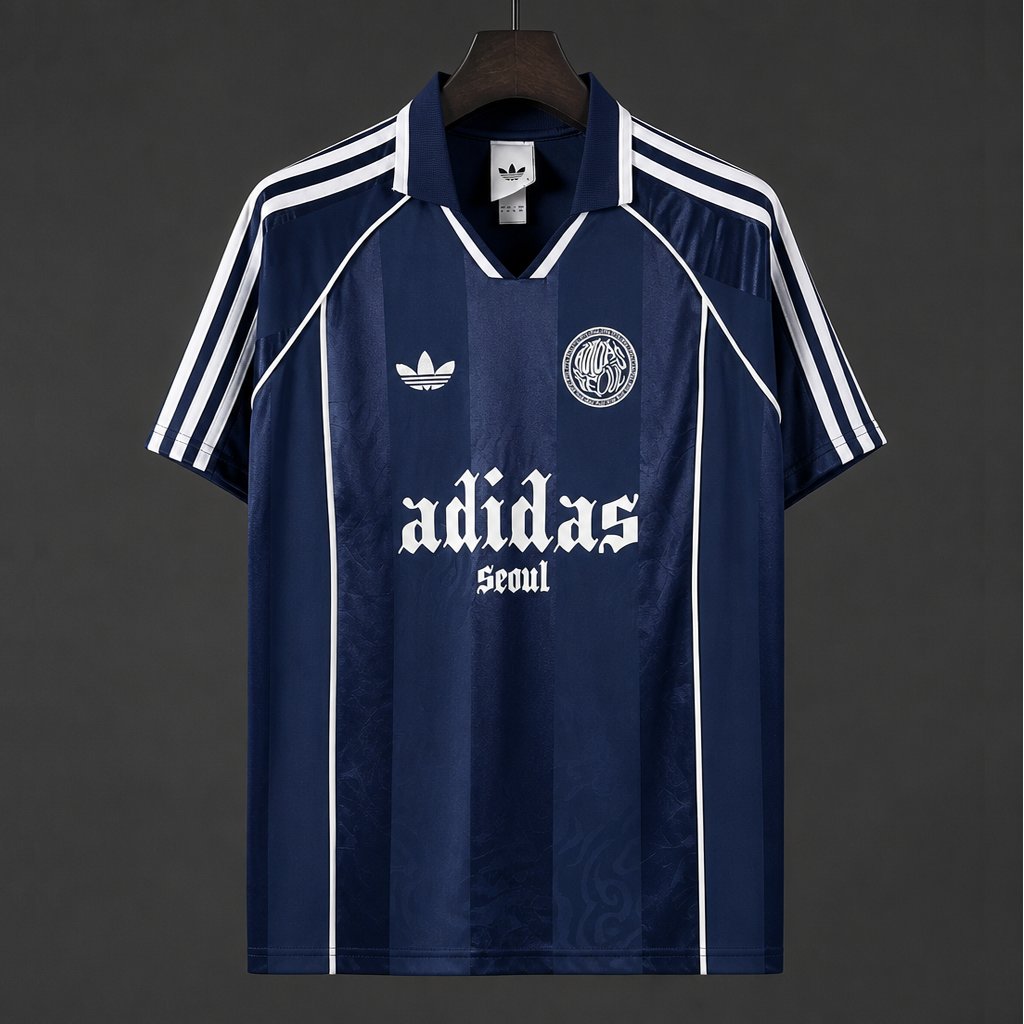 26/27  Adidas Originals Seoul Navy Blue Retro Football Jersey