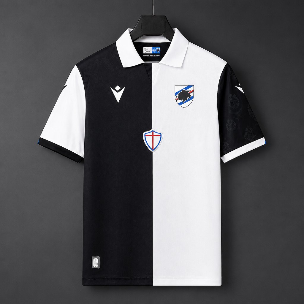 26/27 Sampdoria Third White Black Jersey