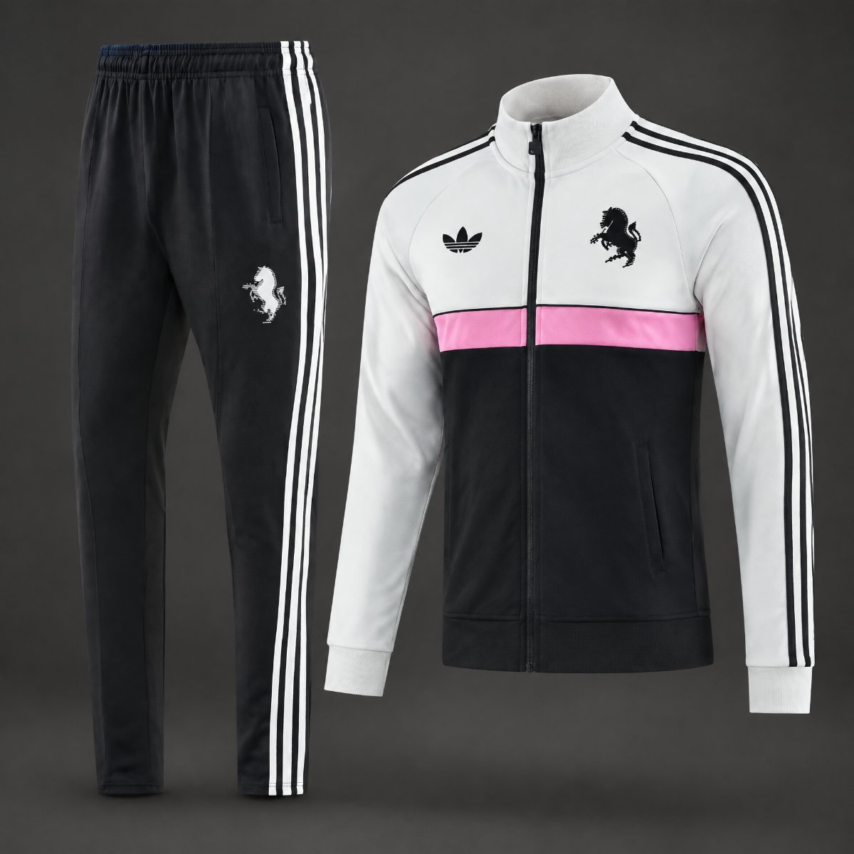26/27 Juventus White Full Zipper Jacket + Long Pants