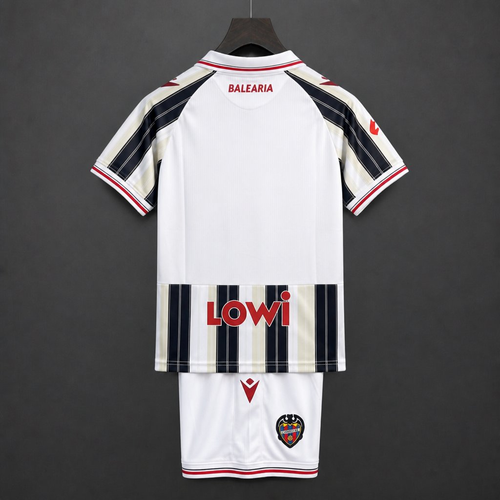 26/27 Kids Levante UD Away White Black Stripes Jersey Kit